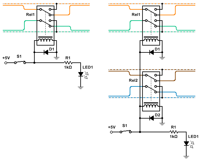 Ethernet toggle switch with relays