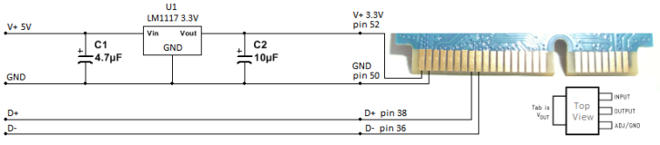 Mini-PCIe to USB adapter schematic